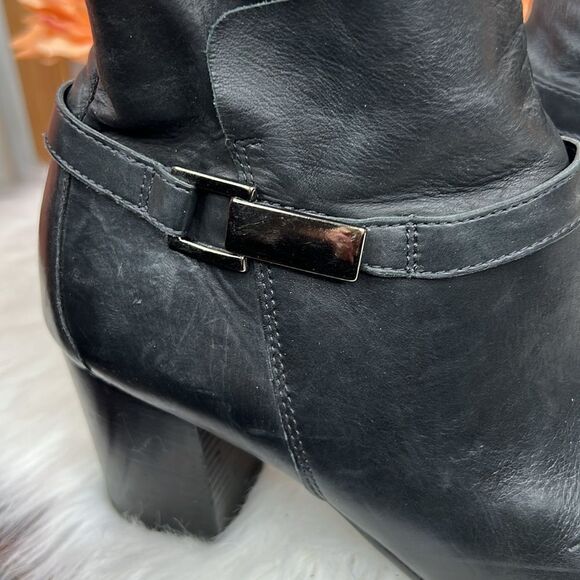 Paul Green KATHY Black Leather Ankle Boots US Sz 9 - Picture 3 of 12